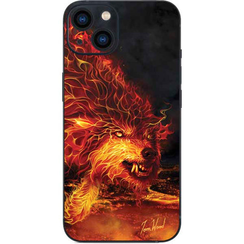 Fire Stalker Wolf by Tom Wood iPhone Skins